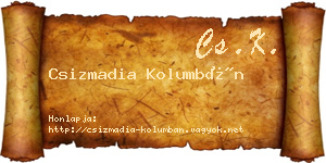 Csizmadia Kolumbán névjegykártya
